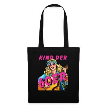 FRAU KIND DER 60er - Stoffbeutel - Schwarz - Vorne