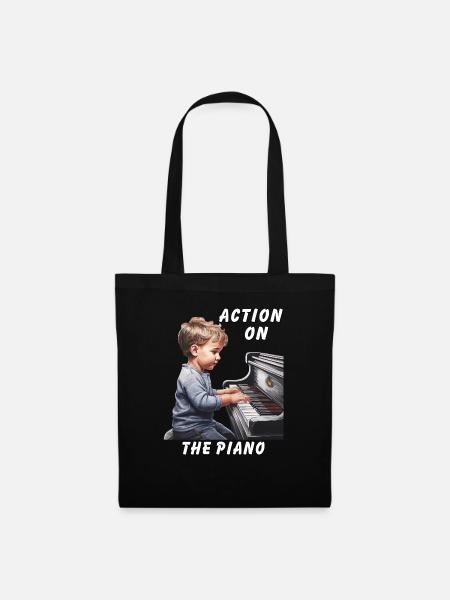 ACTION ON THE PIANO - Tote Bag - black