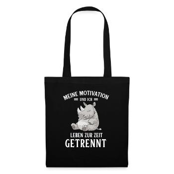 Lazy Tshirt Work Rhino Funny Sarcasm Office - Tote Bag - black - Front