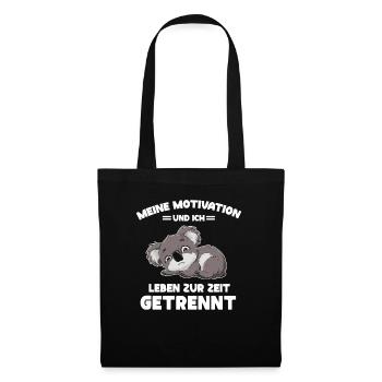 Lazy Tshirt Work Koala Funny Sarcasm Office - Tote Bag - black - Front