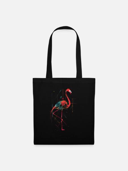 Flamingo - Stoffbeutel - Schwarz