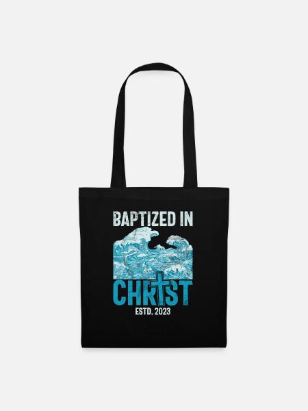 Taufe Getaufte Christliche Jesusgott -Bibel - Stoffbeutel - Schwarz