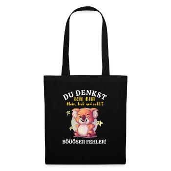 Koala Tshirt Kids Women Funny Small Sarcasm - Tote Bag - black - Front