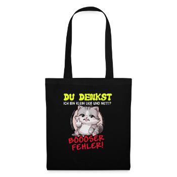 Cat Tshirt Kids Women Funny Small Sarcasm - Tote Bag - black - Front