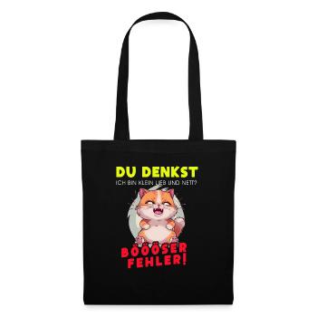 Cat Tshirt Kids Women Funny Small Sarcasm - Tote Bag - black - Front