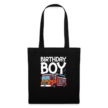Anniversaire Garçon Pompier Anniversaire Garçon - Sac en tissu - noir - Devant