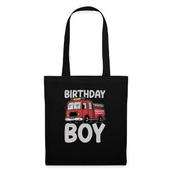 Anniversaire Garçon Pompier Anniversaire Garçon - Sac en tissu - noir - Devant
