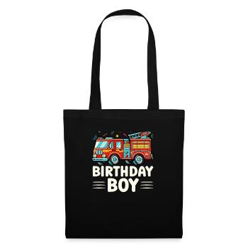 Anniversaire Garçon Pompier Anniversaire Garçon - Sac en tissu - noir - Devant