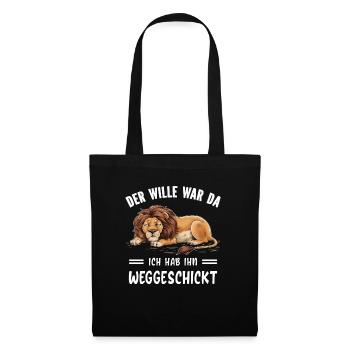 Lion Tshirt Drôle Drôle Humour Sarcasme Ironie - Sac en tissu - noir - Devant