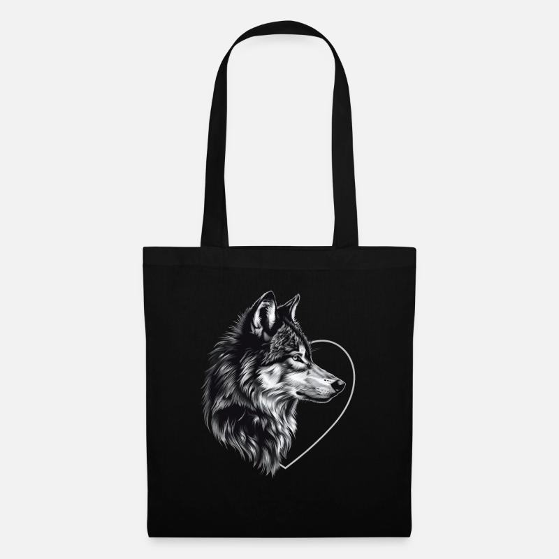 Wolf - Stoffbeutel - Schwarz