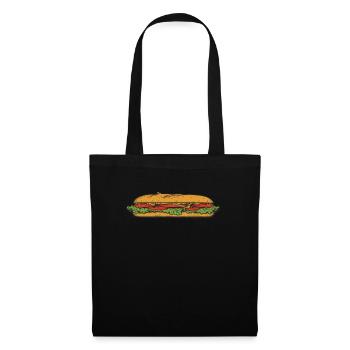 Sandwich Sandwich Snack Célébration - Sac en tissu - noir - Devant