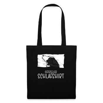 Chemise de nuit officielle Border Collie, chien - Sac en tissu - noir - Devant