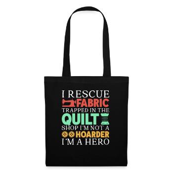 Quilt Knitting Crochet Sewing Machine Fabric - Tote Bag - black - Front