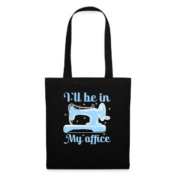 Quilt Knitting Crochet Sewing Machine Fabric - Tote Bag - black - Front