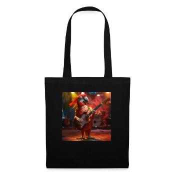 Perroquet - Sac en tissu - noir - Devant