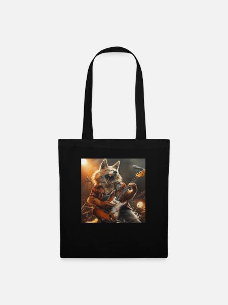 Wolf - Stoffbeutel - Schwarz