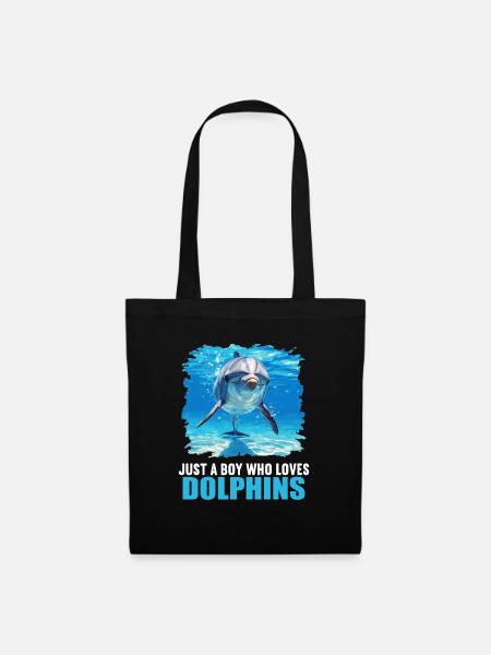 Dolphin Delfine Delfin - Stoffbeutel - Schwarz