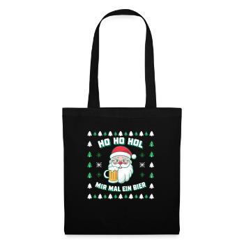 bière moche Noël Noël Père Noël - Sac en tissu - noir - Devant