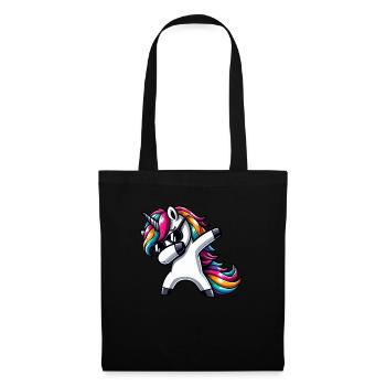 Licorne à pois surprise Rainbow Girl - Sac en tissu - noir - Devant