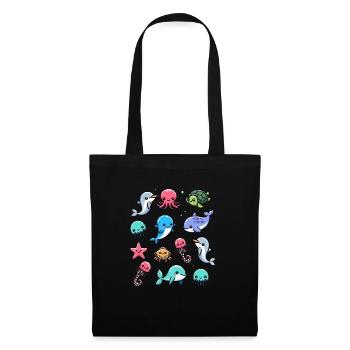 Colorful sea creatures for kids Sea creatures - Tote Bag - black - Front