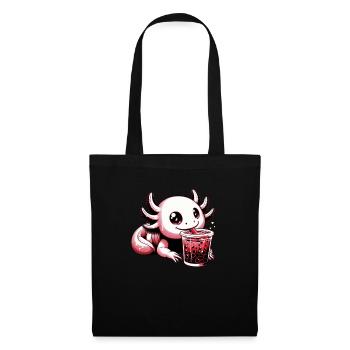 Axolotl Boba Thé Buvant Otaku Anime Lover - Sac en tissu - noir - Devant