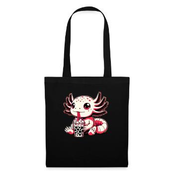 Axolotl Boba Tee Trinken Otaku Anime Liebhaber - Stoffbeutel - Schwarz - Vorne