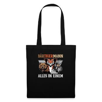 HOMME BARBU Viking barbe Homme Tigre Drôle - Sac en tissu - noir - Devant