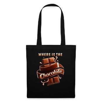 WHERE IS THE CHOCOLATE - Stoffbeutel - Schwarz - Vorne