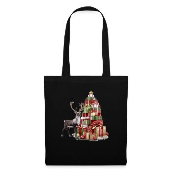 Rentier Reh Xmas Reindeer Christmas Weihnachten - Stoffbeutel - Schwarz - Vorne