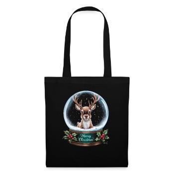 Rentier Reh Xmas Reindeer Christmas Weihnachten - Stoffbeutel - Schwarz - Vorne