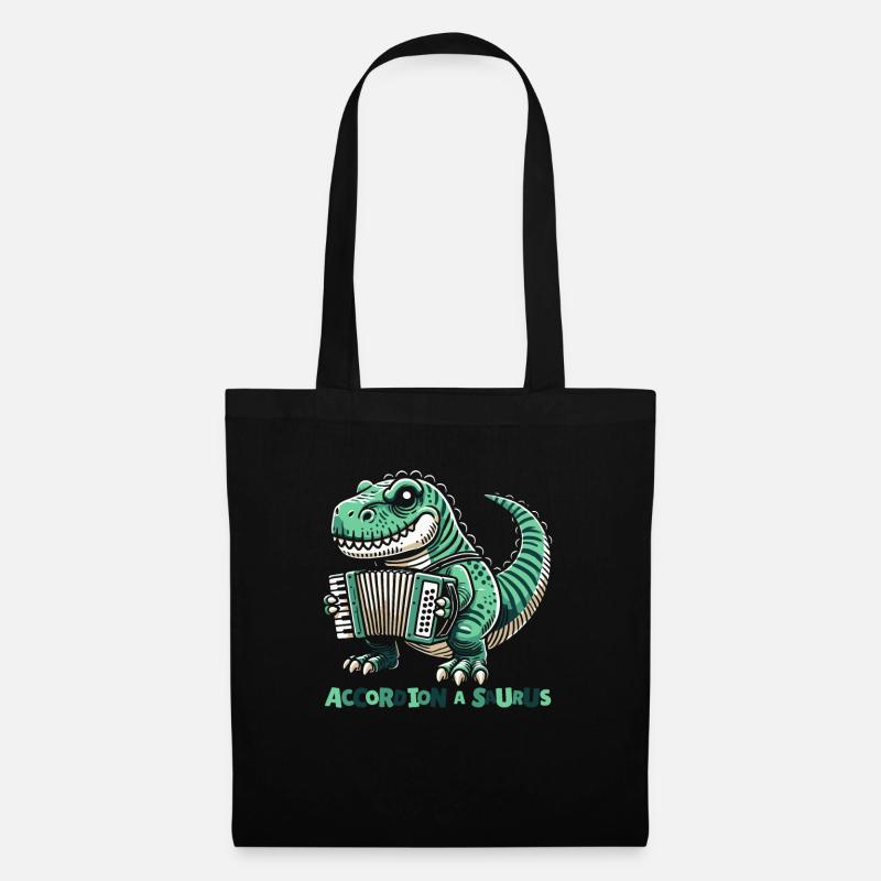 Akkordeon T Rex Dino - Stoffbeutel - Schwarz