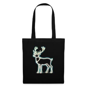 Rentier Reh Xmas Reindeer Christmas Weihnachten - Stoffbeutel - Schwarz - Vorne
