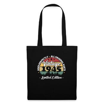 Vintage 1945 Geburtstagsgeschenk Für Geboren 1945 - Stoffbeutel - Schwarz - Vorne