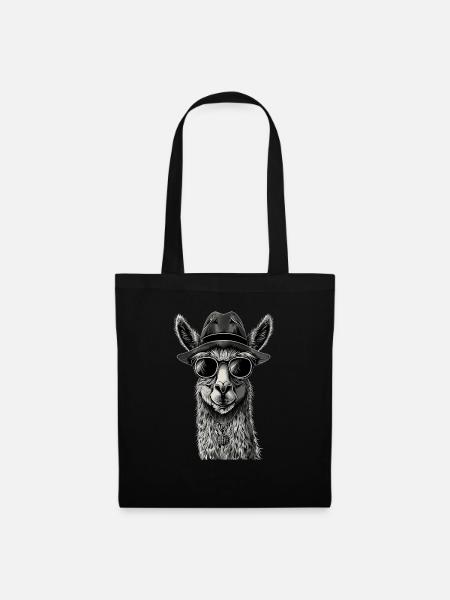 Lama - Stoffbeutel - Schwarz