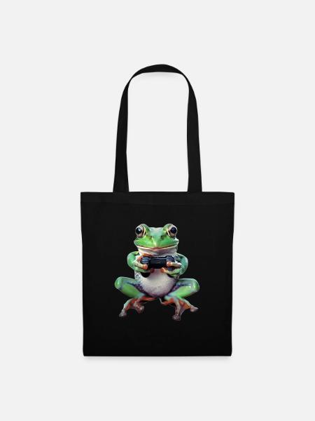 Frosch - Stoffbeutel - Schwarz