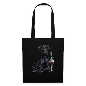 Deutsche Dogge - Stoffbeutel - Schwarz - Vorne