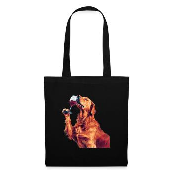 Golden retriever - Sac en tissu - noir - Devant