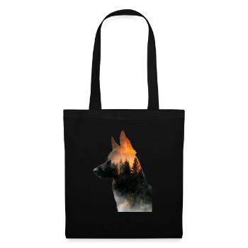 Berger allemand - Sac en tissu - noir - Devant