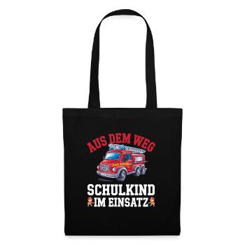 Aus dem Weg Schulkind im Einsatz Einschulung - Stoffbeutel - Schwarz - Vorne