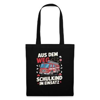 Aus dem Weg Schulkind im Einsatz Einschulung - Stoffbeutel - Schwarz - Vorne