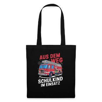 Aus dem Weg Schulkind im Einsatz Einschulung - Stoffbeutel - Schwarz - Vorne