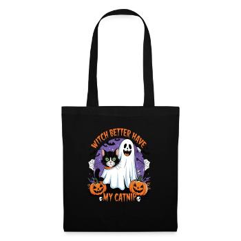 Halloween Cat Forget Candy Give Me A Cat - Tote Bag - black - Front