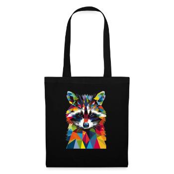 Raton laveur - Sac en tissu - noir - Devant