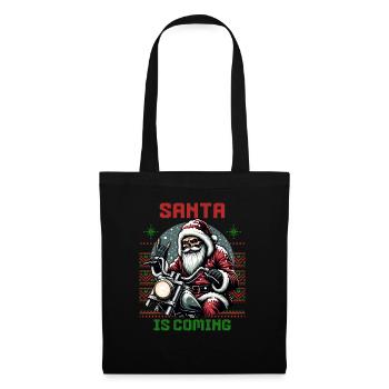 Motorcycle Santa Claus Biker Christmas - Tote Bag - black - Front