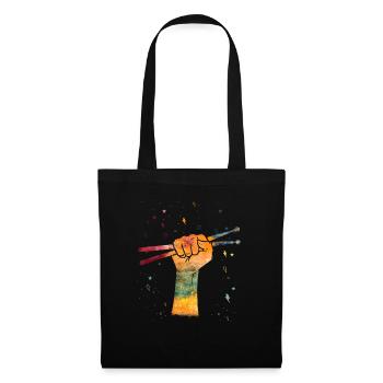 Tambours Tambours Baguette Batteur Musique Groupe Rock - Sac en tissu - noir - Devant
