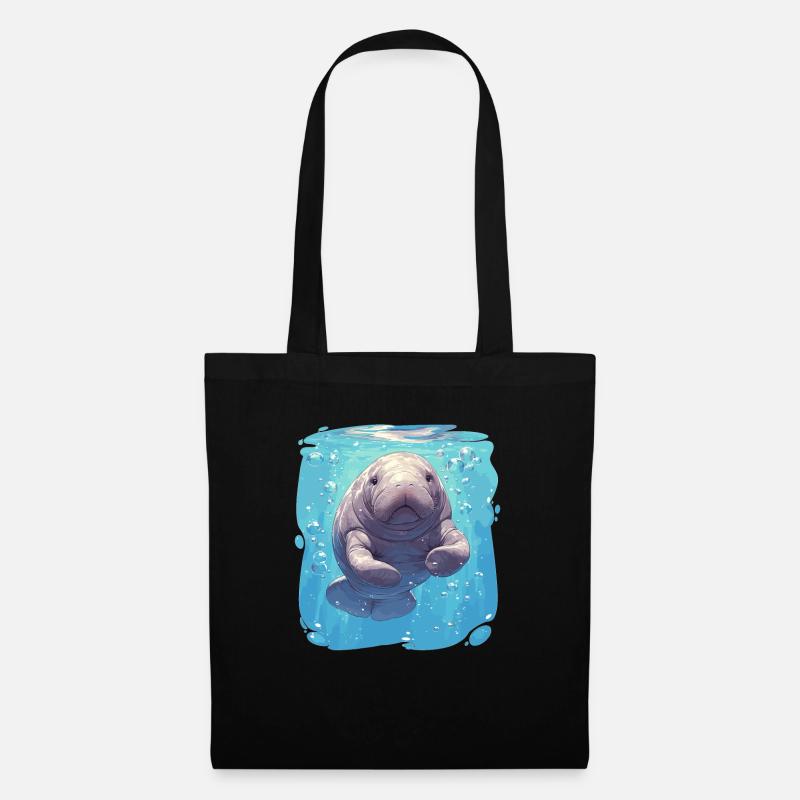 Seekuh Manatees Manatee - Stoffbeutel - Schwarz