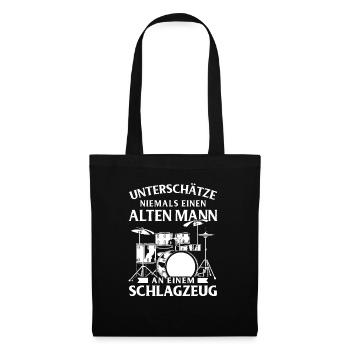 Tambours Tambours Baguette Batteur Musique Groupe Rock - Sac en tissu - noir - Devant