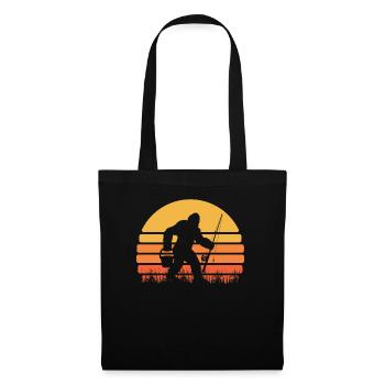 Fisherman Angler Retro Sunset Sasquatch - Tote Bag - black - Front