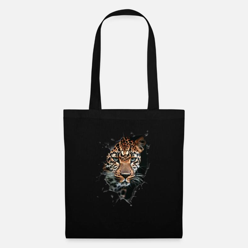 Leopard - Stoffbeutel - Schwarz