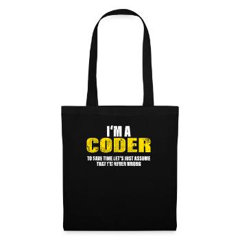 Programmeur Drôle Profession Collègues Cadeau - Sac en tissu - noir - Devant